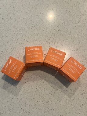 0.5 NWT Laneige Lip Sleeping Mask Peach Ice Tea - Set of 4 retail value $96.00